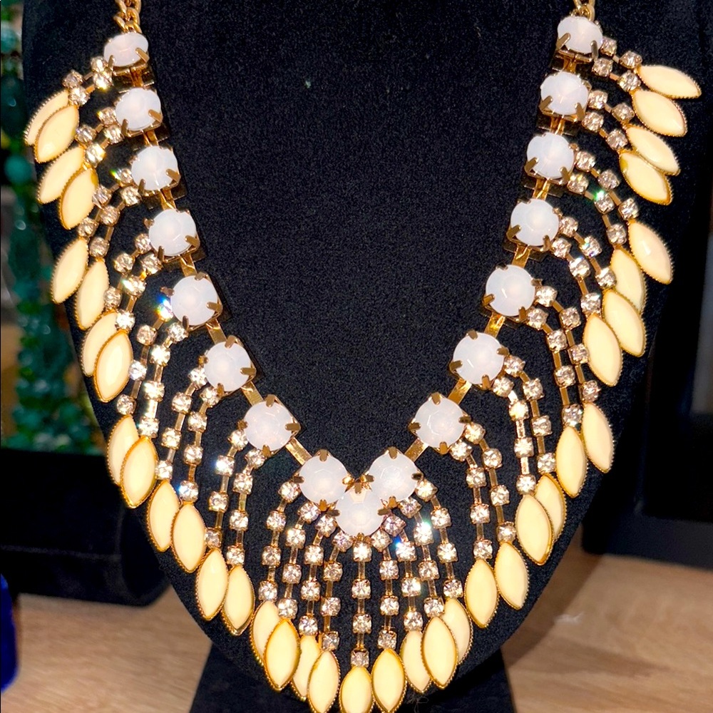 CJ Banks Rhinestone statement, necklace, gold tone